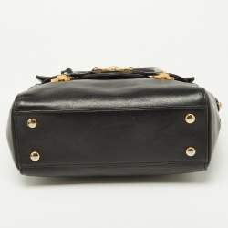 Pre Owned Versace Black Leather Medusa Medallion Tote