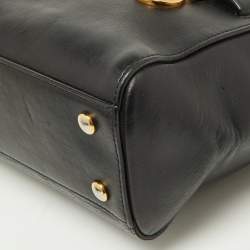 Pre Owned Versace Black Leather Medusa Medallion Tote
