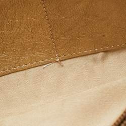 Versace Gold Embossed Leather Flap Wallet on Strap