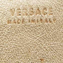 Versace Gold Embossed Leather Flap Wallet on Strap