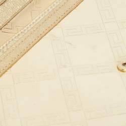 Versace Gold Embossed Leather Flap Wallet on Strap