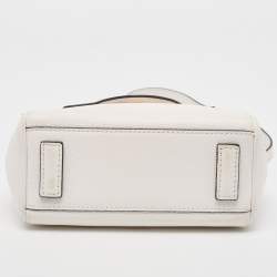 Versace Off White Leather La Medusa Top Handle Bag