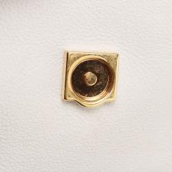 Versace Off White Leather La Medusa Top Handle Bag