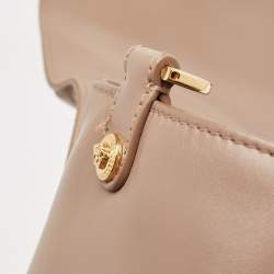 Pre Owned Versace Beige Leather Large Medusa Medallion Tote