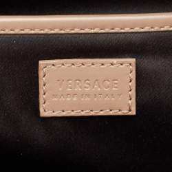 Pre Owned Versace Beige Leather Large Medusa Medallion Tote