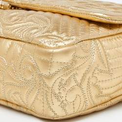 Pre Owned Versace Gold Barocco Leather Vanitas Medea Shoulder Bag