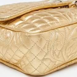Pre Owned Versace Gold Barocco Leather Vanitas Medea Shoulder Bag