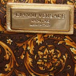 Pre Owned Versace Gold Barocco Leather Vanitas Medea Shoulder Bag