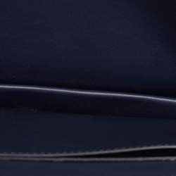 Versace Navy Blue Leather and Suede DV One Top Handle Bag