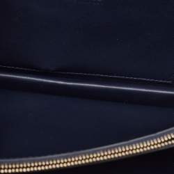 Versace Navy Blue Leather and Suede DV One Top Handle Bag