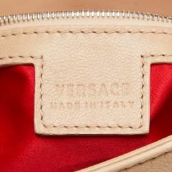 Versace Beige Patent and Leather Patch Hobo