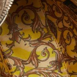 Pre Owned Versace Gold Snakeskin Leather Snap Out Of It Crossbody Bag