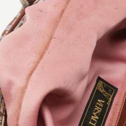 Versace Brown/Multicolor Printed Fabric and Leather Satchel
