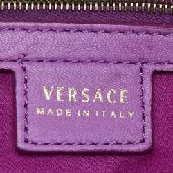 Versace Pink Pleated Leather Chain Satchel