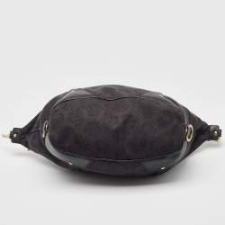 Versace Black Medusa Print Canvas and Leather Satchel