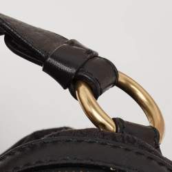 Versace Black Medusa Print Canvas and Leather Satchel