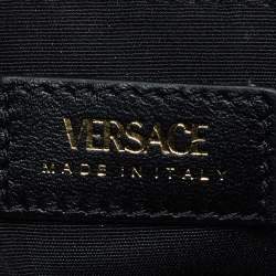 Versace Black Quilted Leather Medusa Chain Shoulder Bag