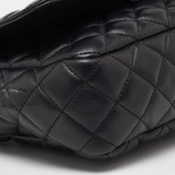 Versace Black Quilted Leather Medusa Chain Shoulder Bag