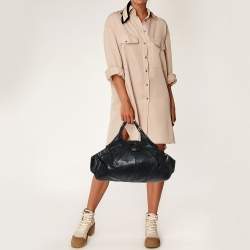 Pre Owned Versace Black Leather Rings Hobo