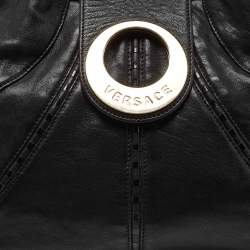 Pre Owned Versace Black Leather Rings Hobo