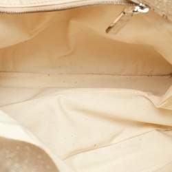 Versace Gold Monogram Fabric and Leather Medusa Flap Hobo