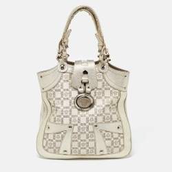 Versace Gold Monogram Fabric and Leather Medusa Flap Hobo