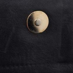 Versace Black Quilted Leather Medallion Chain Clutch
