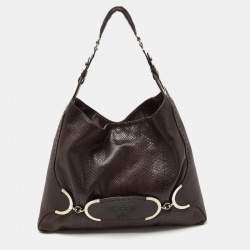 Versace Brown Python and Leather Hobo