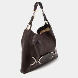 Versace Brown Python and Leather Hobo