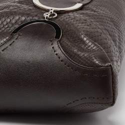 Versace Brown Python and Leather Hobo