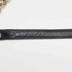 Pre Owned Versace Black/Brown Baroque Print Coated Canvas and Leather Flap Chain Bag