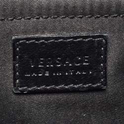 Pre Owned Versace Black/Brown Baroque Print Coated Canvas and Leather Flap Chain Bag