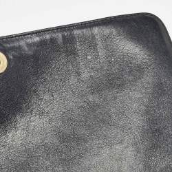 Pre Owned Versace Black/Brown Baroque Print Coated Canvas and Leather Flap Chain Bag