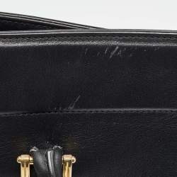 Pre Owned Versace Black Leather Medusa Tote