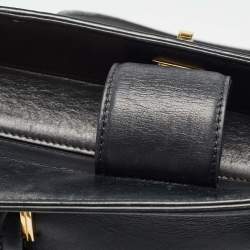 Pre Owned Versace Black Leather Medusa Tote