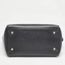 Pre Owned Versace Black Leather Medusa Tote