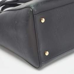 Pre Owned Versace Black Leather Medusa Tote