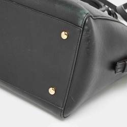 Pre Owned Versace Black Leather Medusa Tote