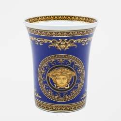 Versace x Rosenthal Medusa Blue Porcelain Vase