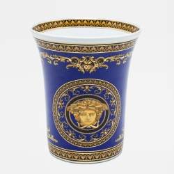 Versace x Rosenthal Medusa Blue Porcelain Vase
