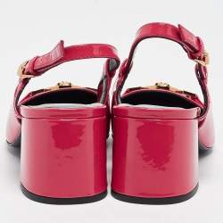 مملوكة مسبقًا Versace Pink Patent Slingback Pumps Size 36