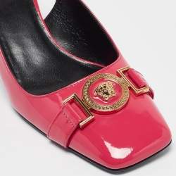 مملوكة مسبقًا Versace Pink Patent Slingback Pumps Size 36
