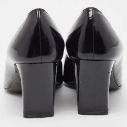 Pre Owned Versace Black Patent Leather Pumps Size 38