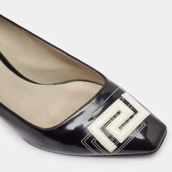 Pre Owned Versace Black Patent Leather Pumps Size 38