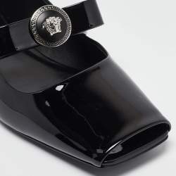 Versace Black Patent Leather Marry Jane Ballet Flats Size 40