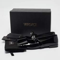 Versace Black Patent Leather Marry Jane Ballet Flats Size 40