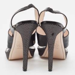 Pre Owned Versace Black Patent Leather Medusa Slingback Sandals Size 38