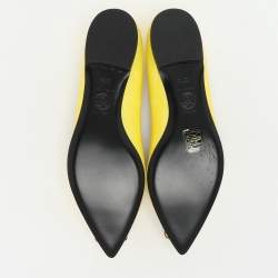 Versace Yellow Patent Leather Medusa Ballet Flats Size 37.5