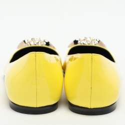 Versace Yellow Patent Leather Medusa Ballet Flats Size 37.5