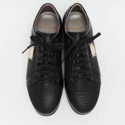 Versace Black Patent and Leather Low Top Sneakers Size 40